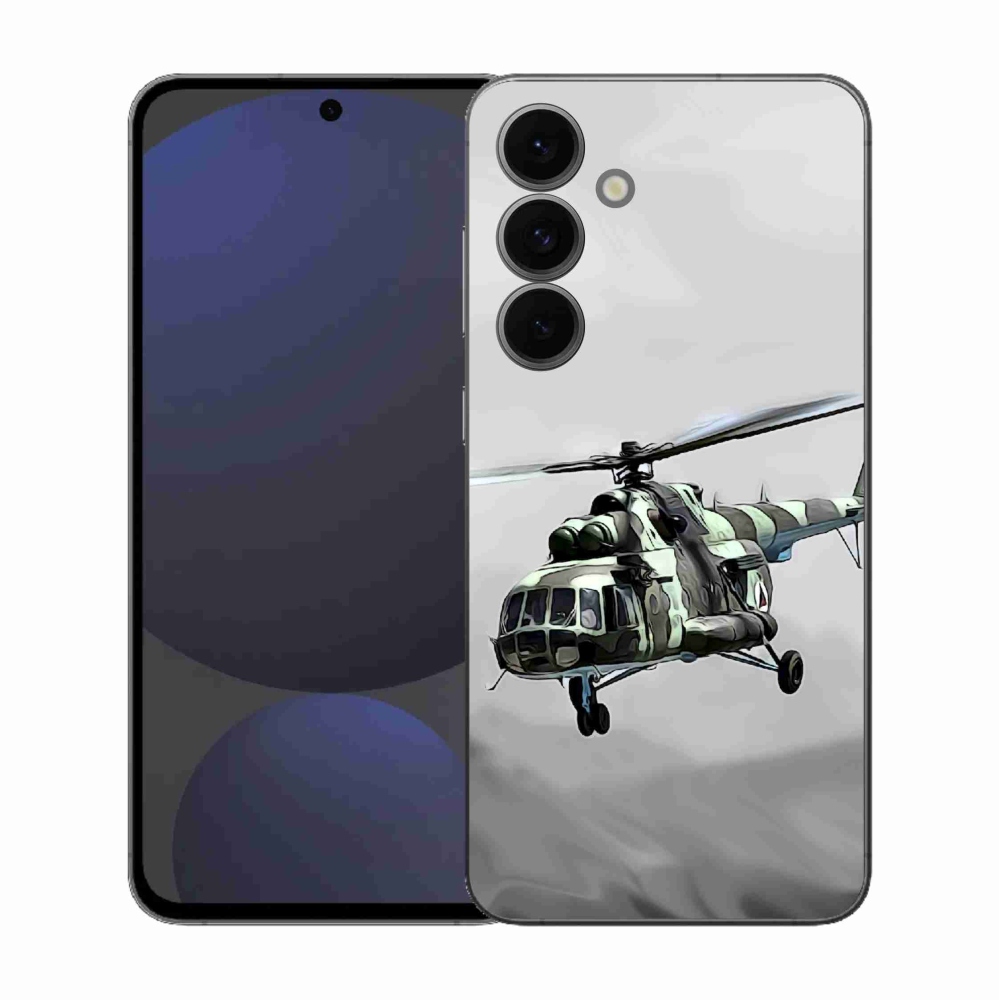 Zselés borítás mmCase Samsung Galaxy S25 FE - katonai helikopterhez