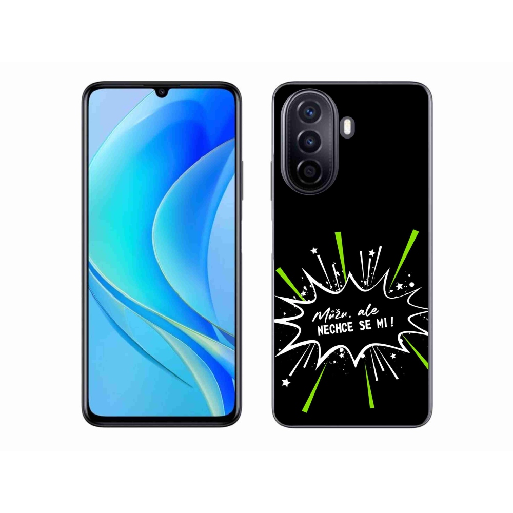 Gél borító mmCase a Huawei Nova Y70 készülékhez - vicces szöveg 11 fekete háttér