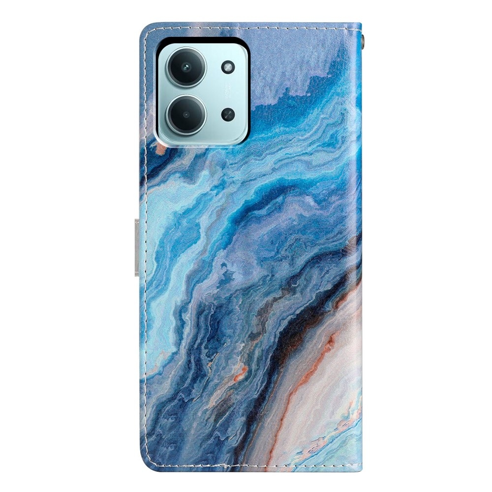 Egyedi könyv tok Xiaomi Redmi 15C 4G/5G (173mm) - kék márvány