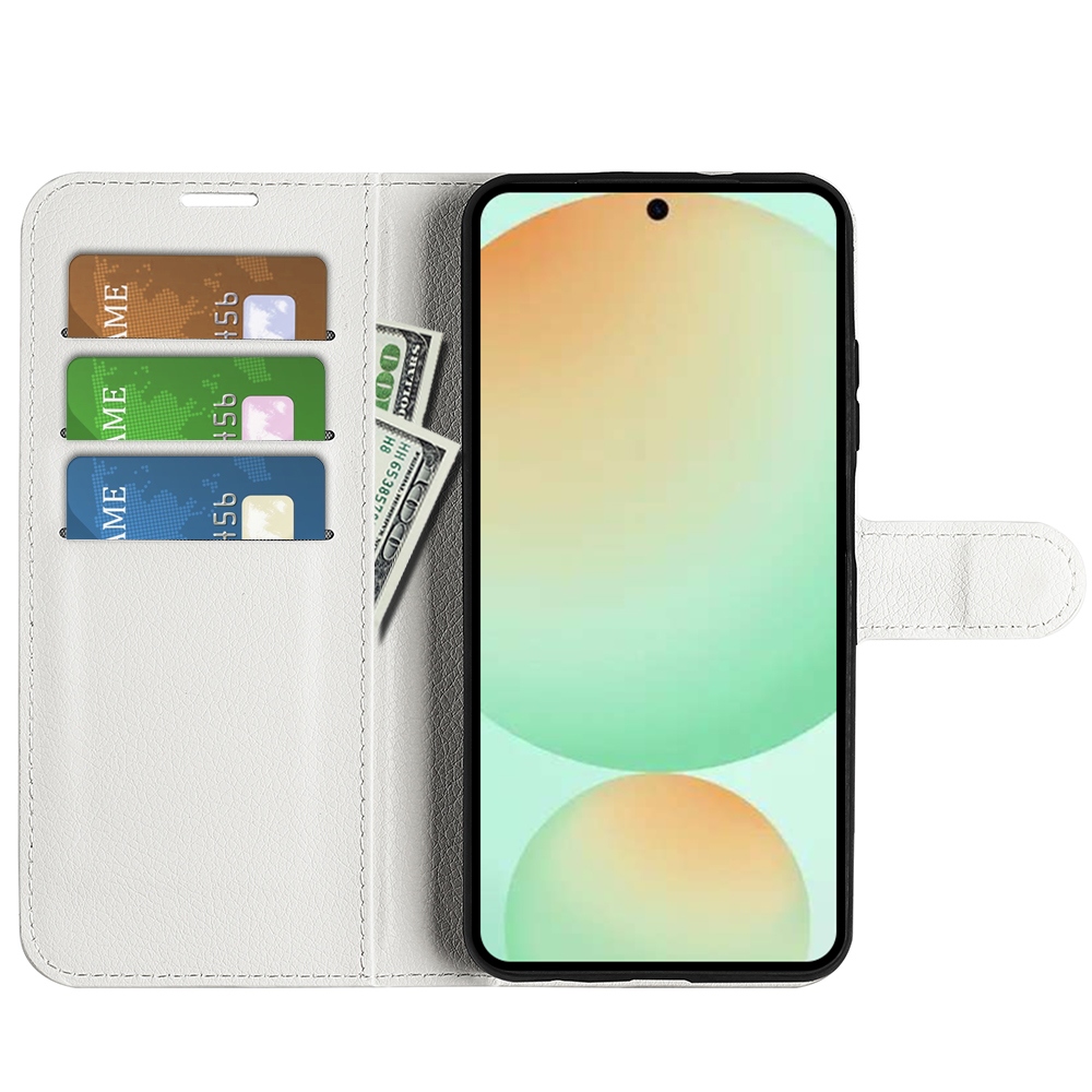 Litchi könyv tok Samsung Galaxy S25 FE készülékhez - fehér