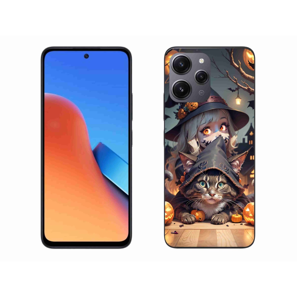 Gél borítás mmCase a Xiaomi Redmi 12-hez - boszorkány macskával