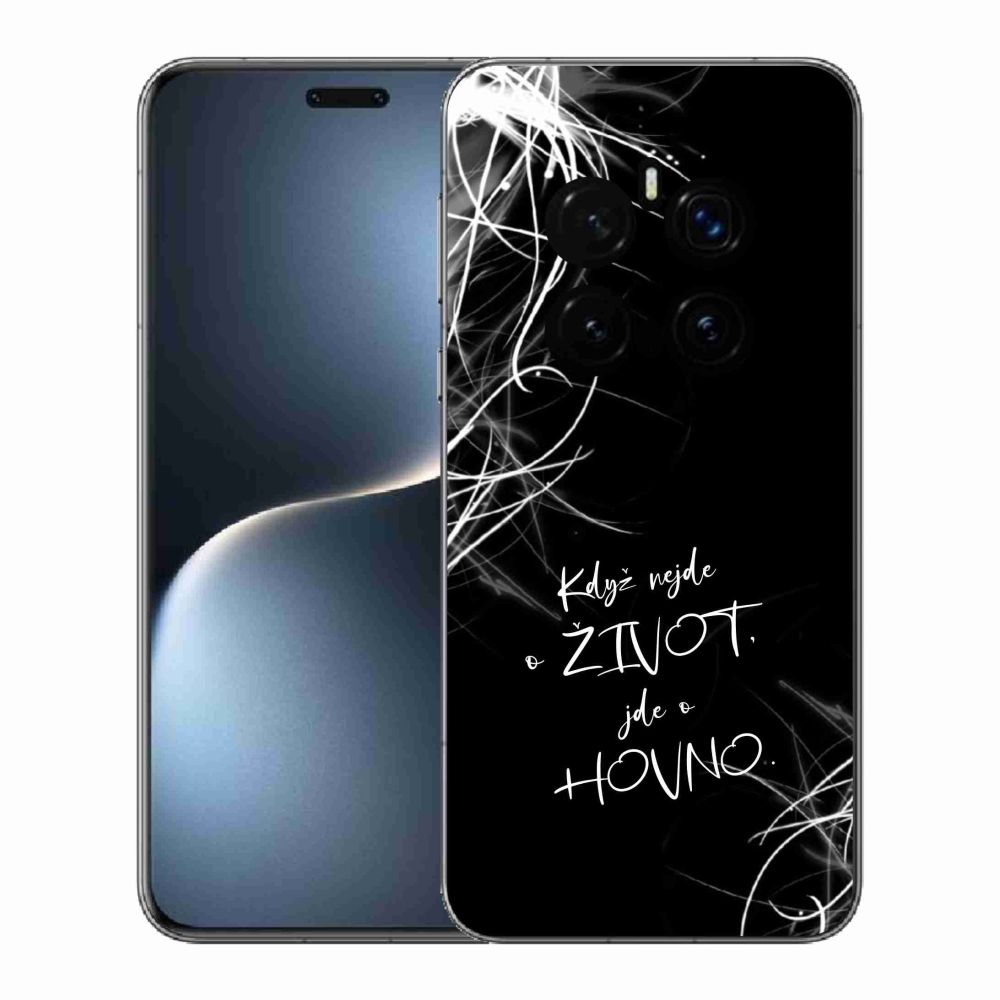 Gél borító mmCase a Honor Magic 7 Pro 5G készülékhez - vicces szöveg 16 fekete háttér