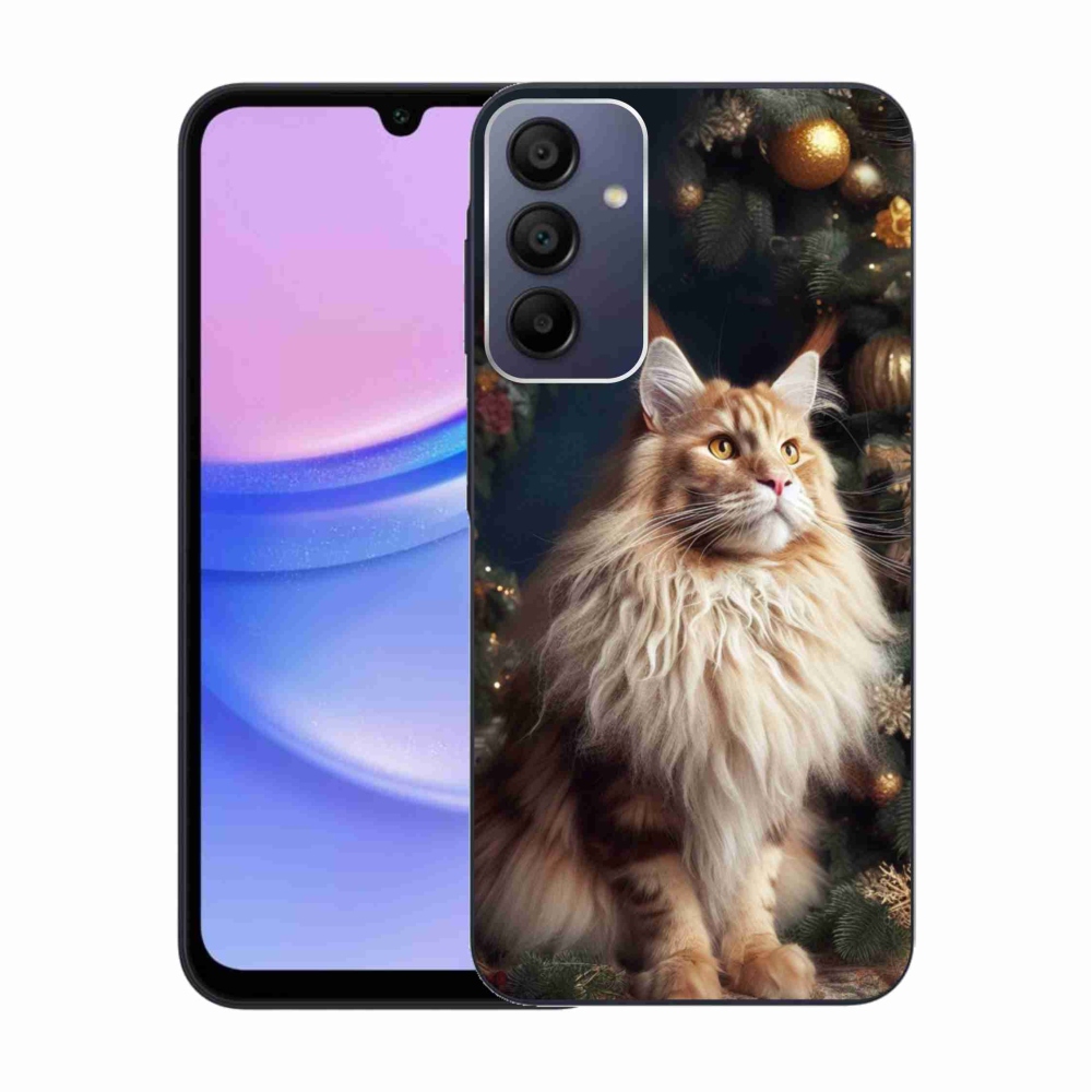 Gél borítás mmCase Samsung Galaxy A15 4G/5G - macska a fánál - Samsung Galaxy A15 4G/5G - macska a fánál
