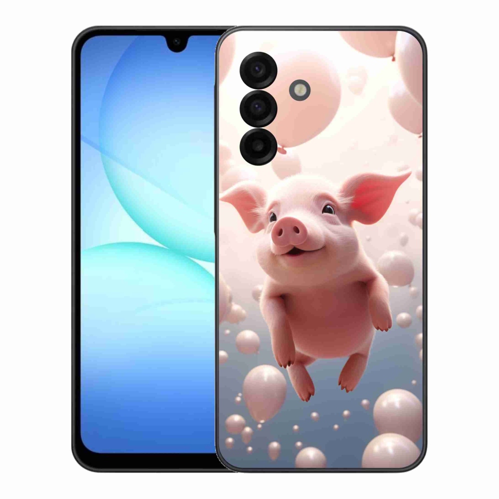 Gél borítás mmCase Samsung Galaxy A17 4G/5G - malacka lufikkal Samsung Galaxy A17 4G/5G-hez