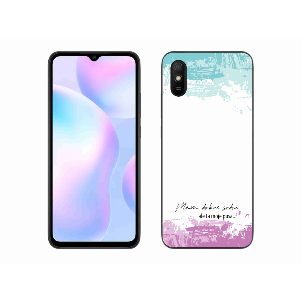 Gél borító mmCase a Xiaomi Redmi 9A számára - vicces szöveg 3 fehér háttérrel