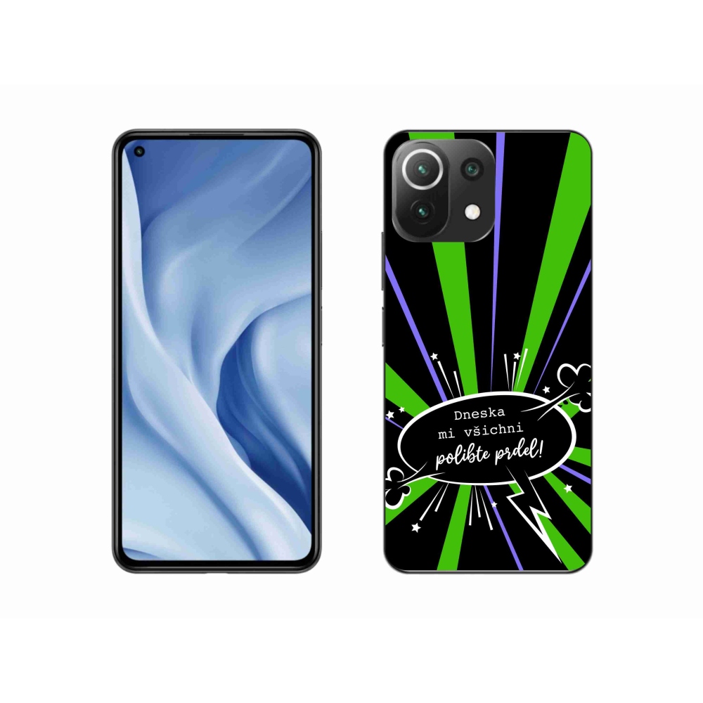 Gél borító mmCase a Xiaomi Mi 11 Lite 4G/5G-hez - vicces szöveg 15 fekete háttérrel