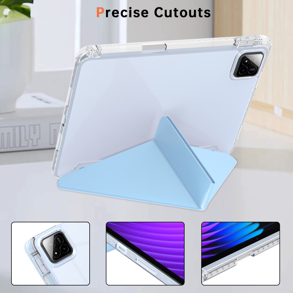 Origami intelligens pozicionáló tok Xiaomi Pad 7/7 Pro táblagéphez - világoskék színben
