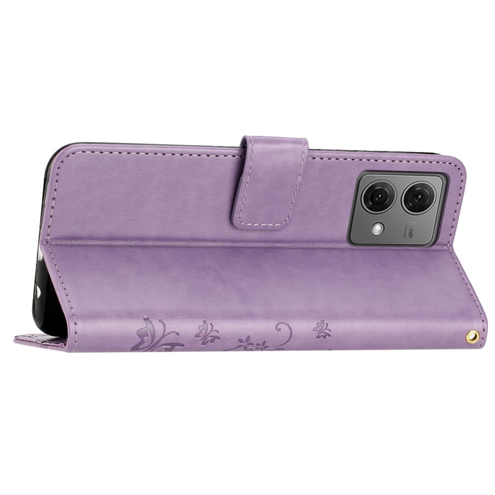 Virágok könyv tok Motorola Moto G85 5G - világos lila