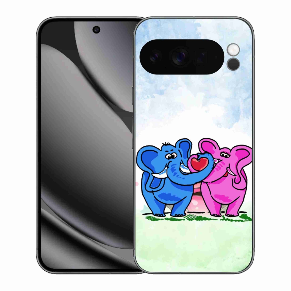Gél borítás mmCase a Google Pixel 10 Pro XL-hez - szerelmes elefántok