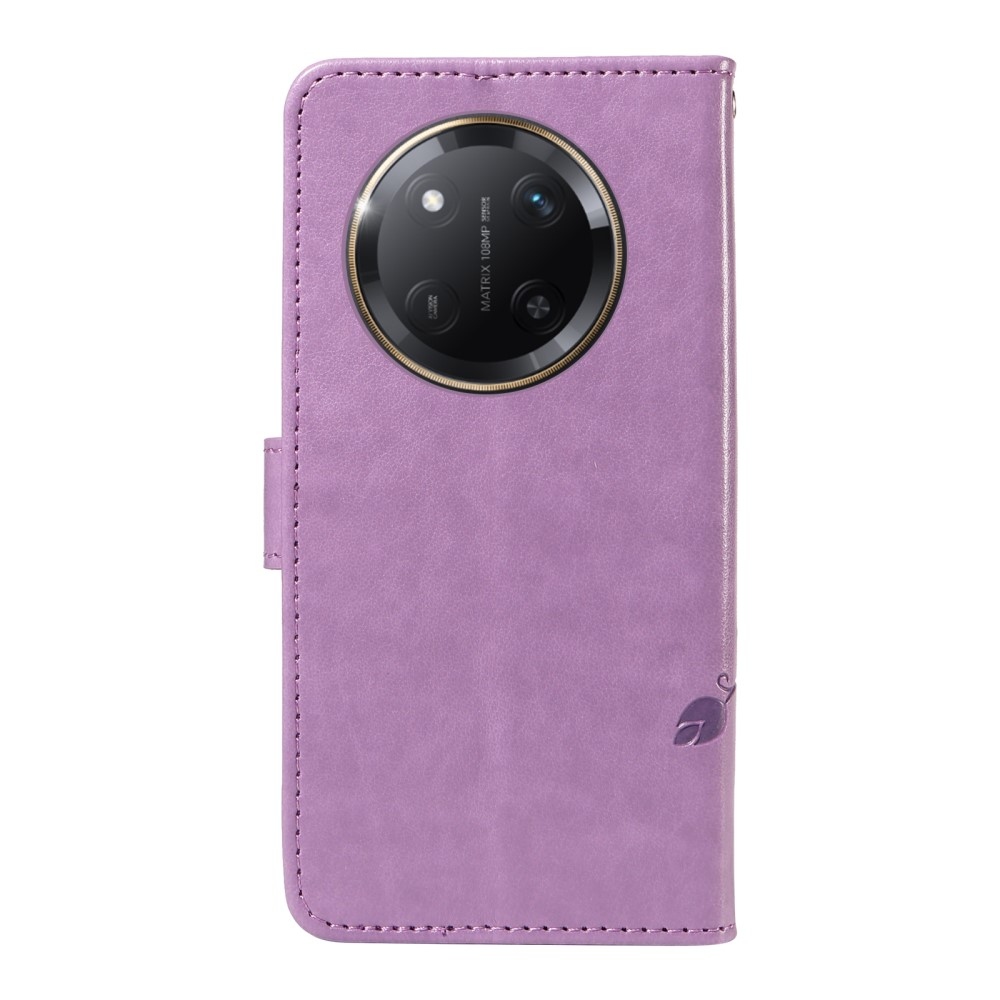 Virágok könyvtáska Honor Magic 7 Lite 5G - világos lila