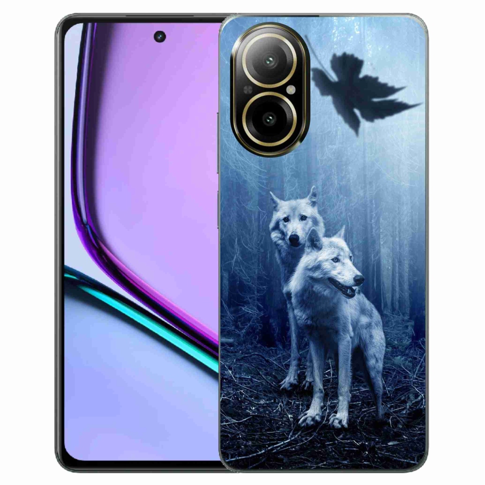 Gél borítás mmCase a Realme C67 készülékhez - farkasok az erdőben