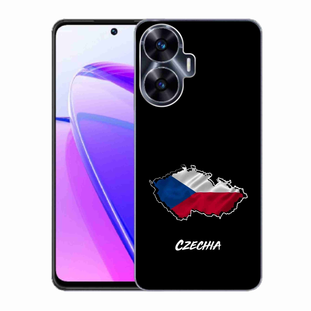 Gél borító mmCase a Realme C55 készülékhez - Csehország fekete háttér