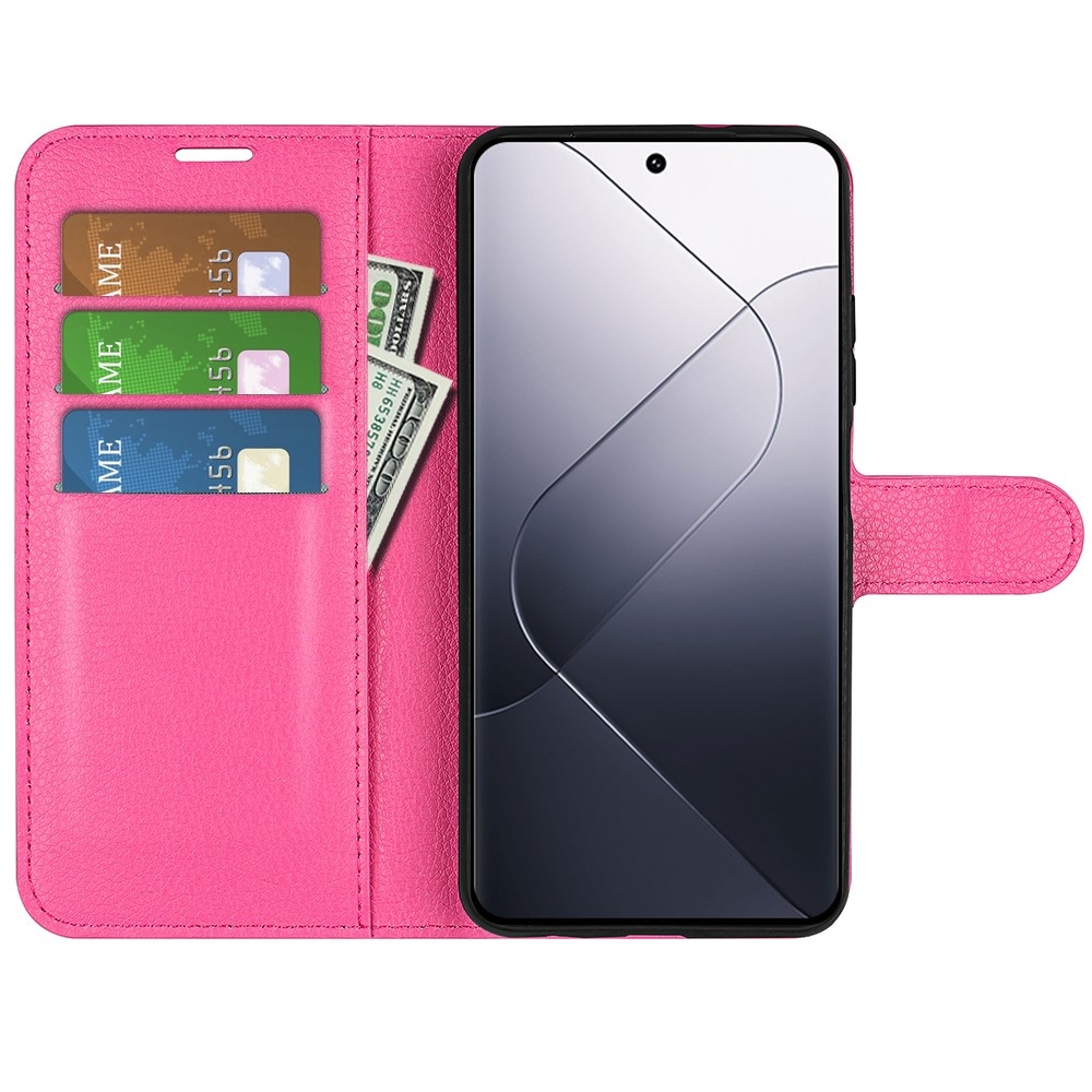 Litchi könyv tok Xiaomi 14 - rózsa