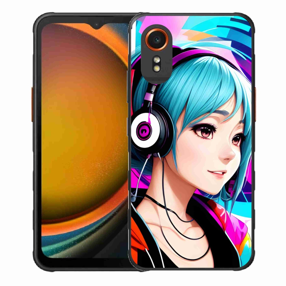 Gél borítás mmCase Samsung Galaxy Xcover 7 - lány fejhallgatóval