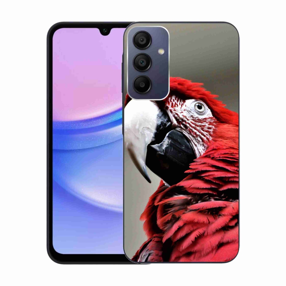 Gél tok mmCase a Samsung Galaxy A15 4G/5G készülékhez - papagáj ara piros