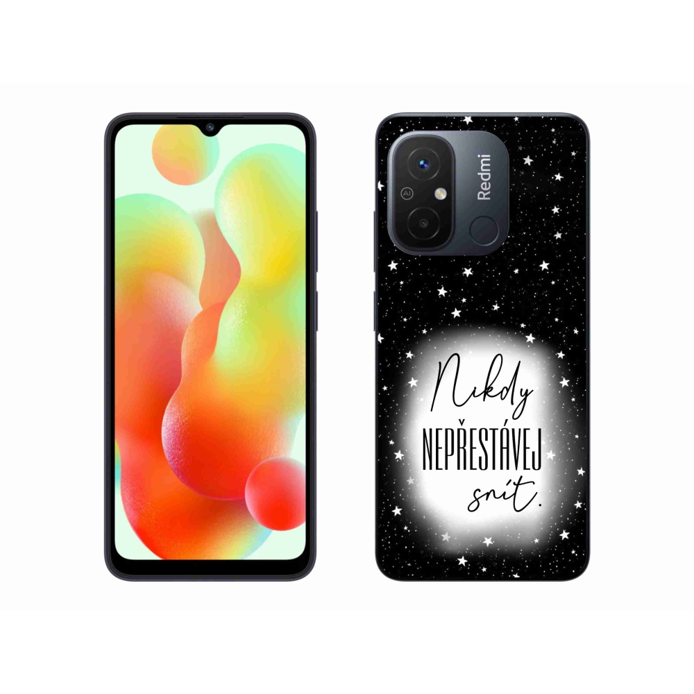 Gél borítás mmCase a Xiaomi Redmi 12C-hez - idézet 1 fehér és fekete háttérrel