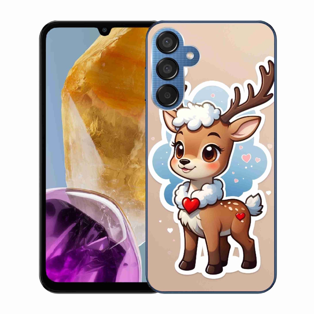 Zselés borítás mmCase Samsung Galaxy M15 5G - rajzfilm rénszarvashoz