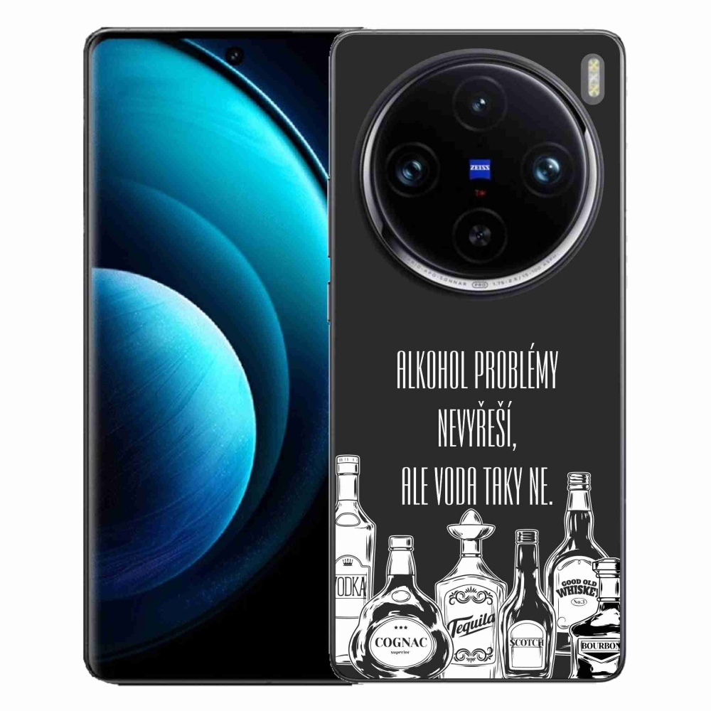 Gél borító mmCase Vivo X100 Pro 5G - vicces szöveg fekete háttérrel