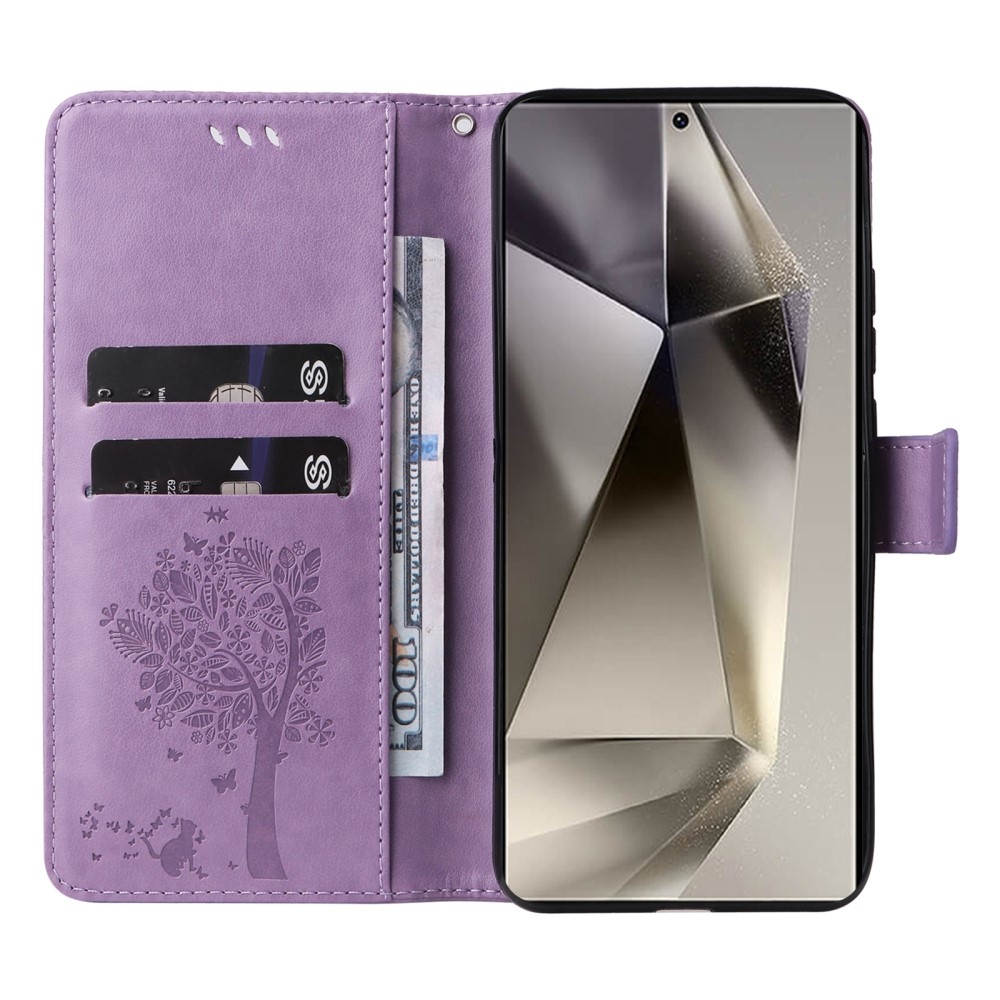 Fák könyve tok Samsung Galaxy S25 Ultra - világos lila