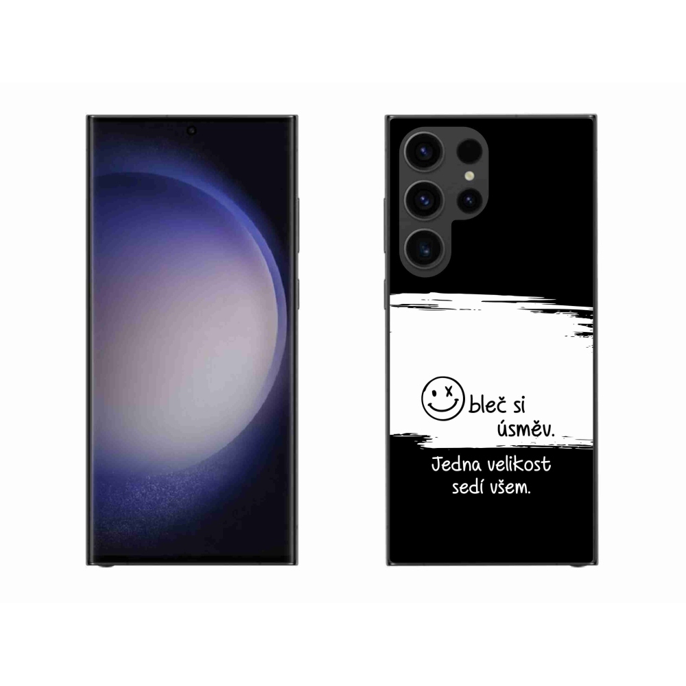 Gél borító mmCase Samsung Galaxy S23 Ultra 5G - vicces szöveg 8 fekete-fehér háttérrel