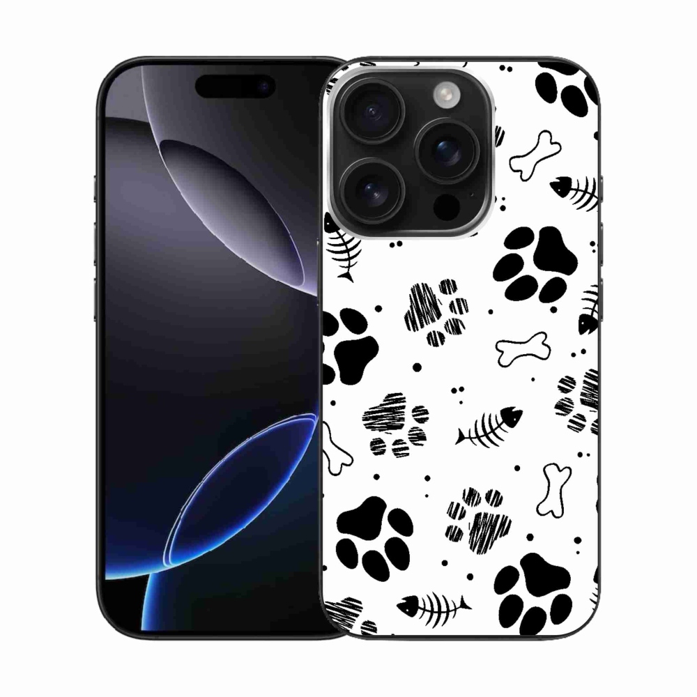 Zselés borítás mmCase iPhone 16 Pro készülékhez - kutyamancsok 1