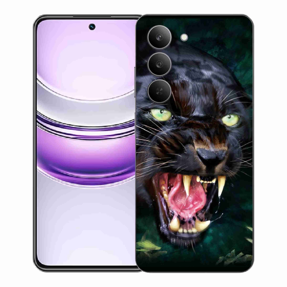 Gél borítás mmCase a Realme 14x 5G készülékhez - dühös fekete párduc