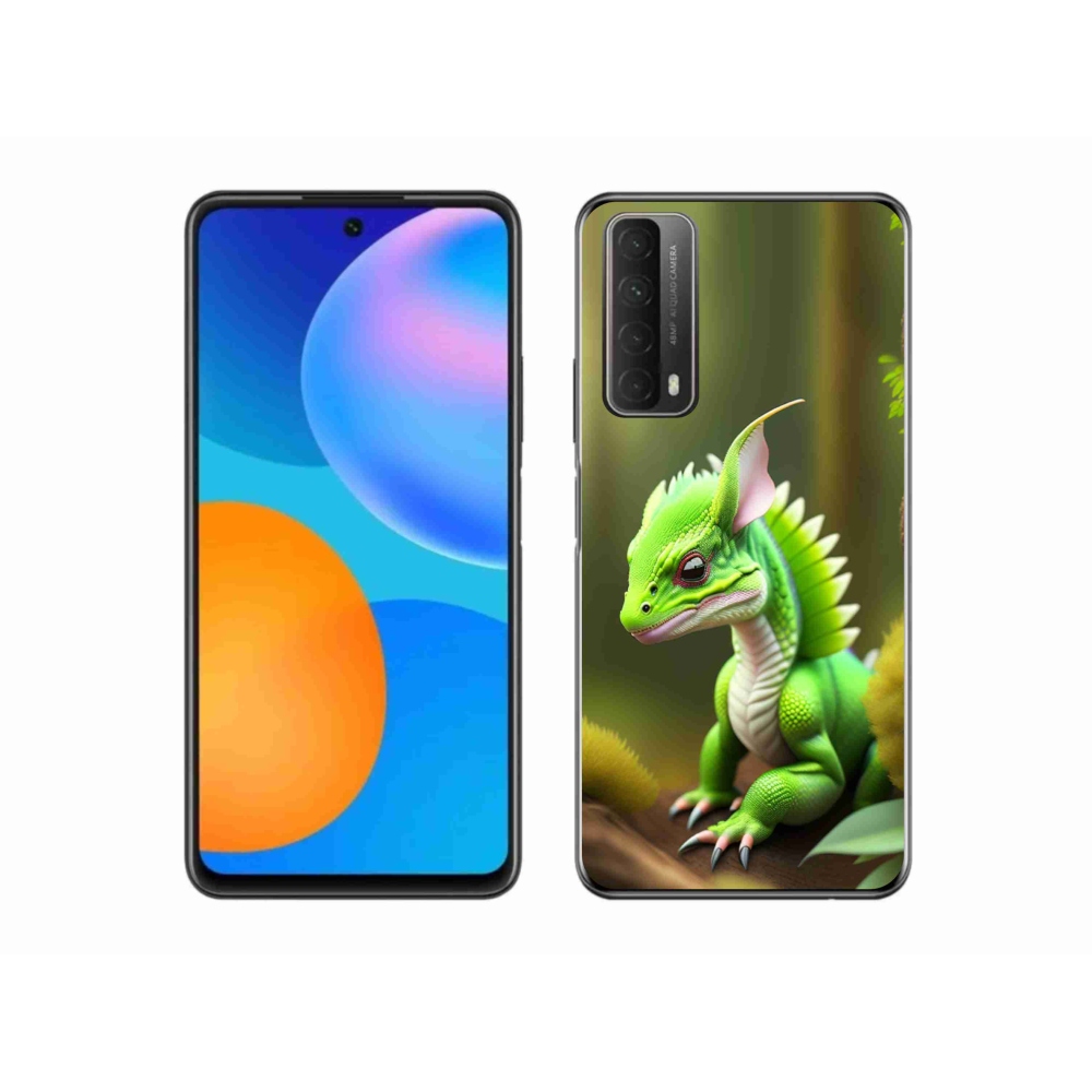 Zselés borítás mmCase a Huawei P Smart (2021) - zöld sárkányhoz