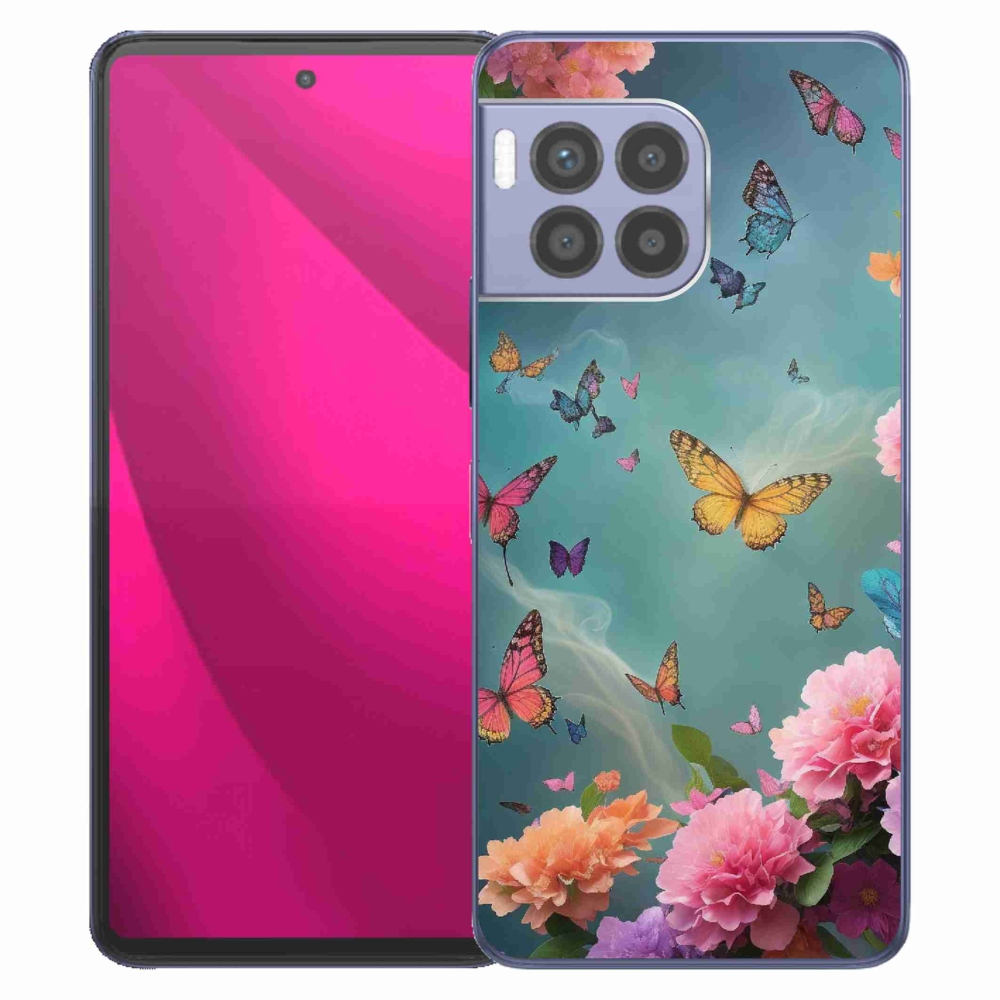 Zselés borítás mmCase a T-Mobile T Phone 2 Pro készülékhez - színes virágok és pillangók