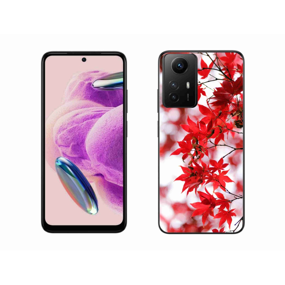 Gél borító mmCase a Xiaomi Redmi Note 12S-hez - piros levelek