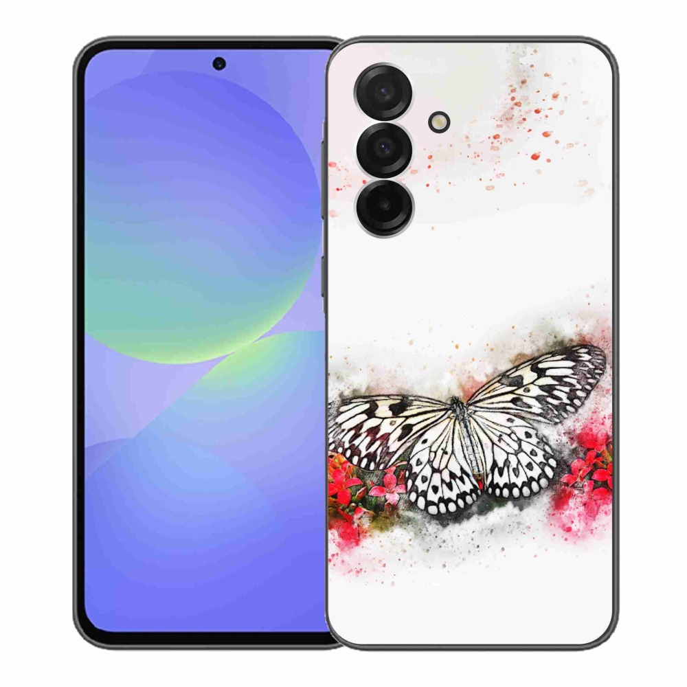 Zselés borítás mmCase Samsung Galaxy A36 5G - fekete-fehér pillangóhoz