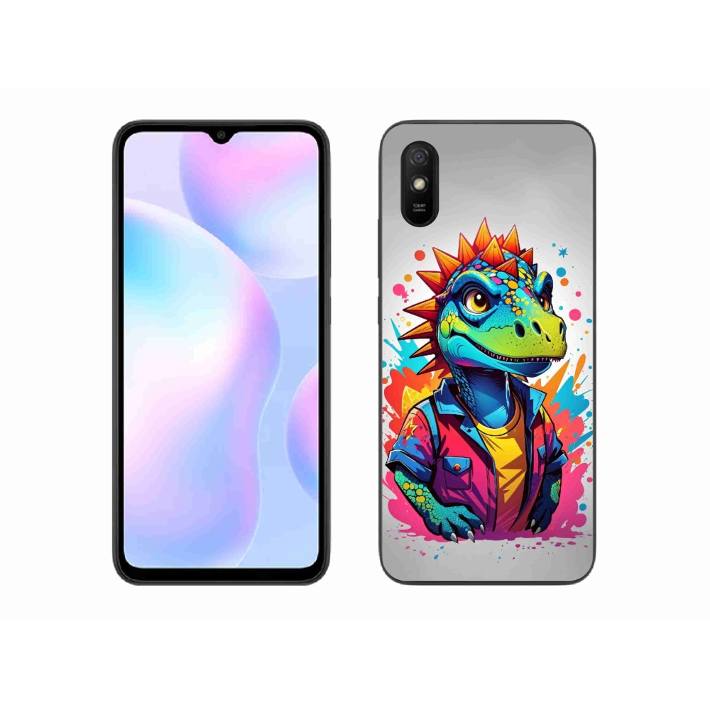 Gél borító mmCase a Xiaomi Redmi 9AT-hoz - színes dinoszaurusz