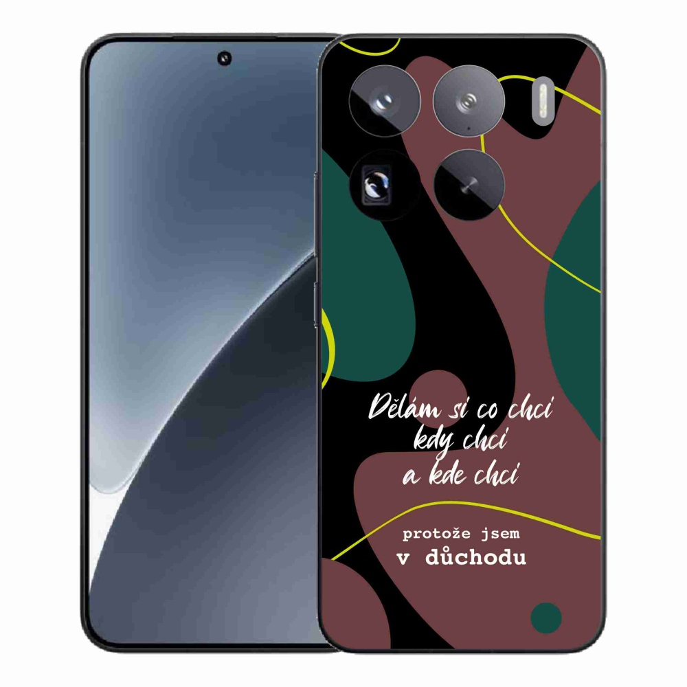 Gél borító mmCase a Xiaomi 15 Pro-hoz - vicces szöveg 10 fekete háttérrel