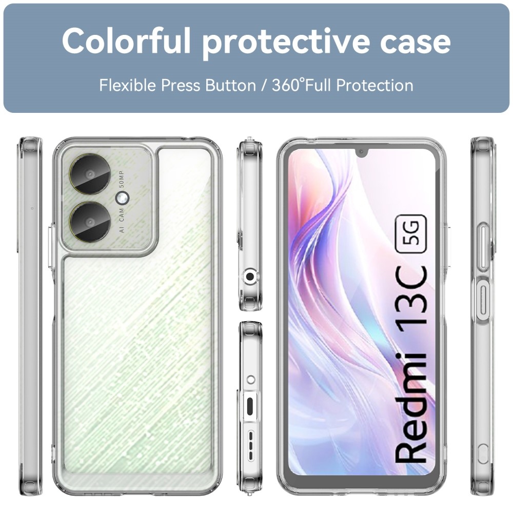 Gél tok rögzített hátlappal a Xiaomi Redmi 13C 5G-n - átlátszó