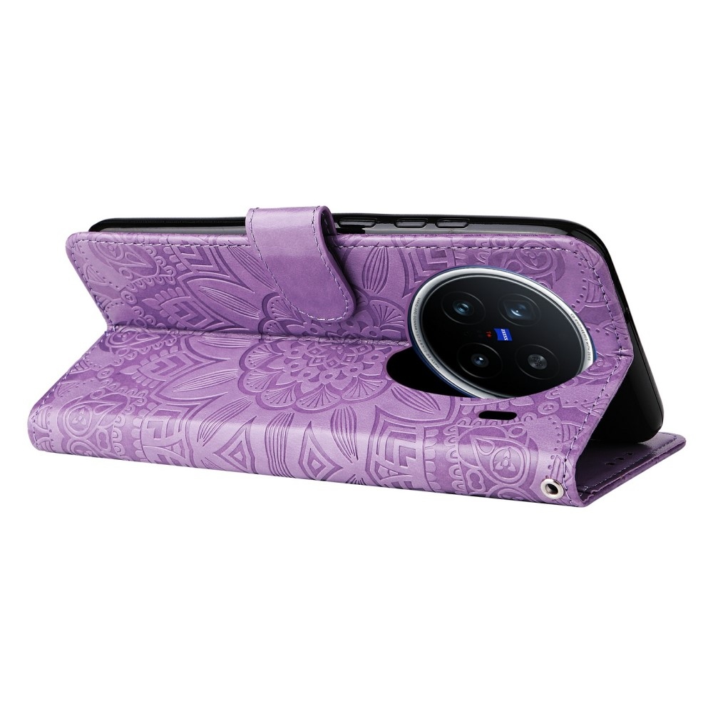 Napraforgó könyv tok a Vivo X200 Pro 5G készülékhez - lila