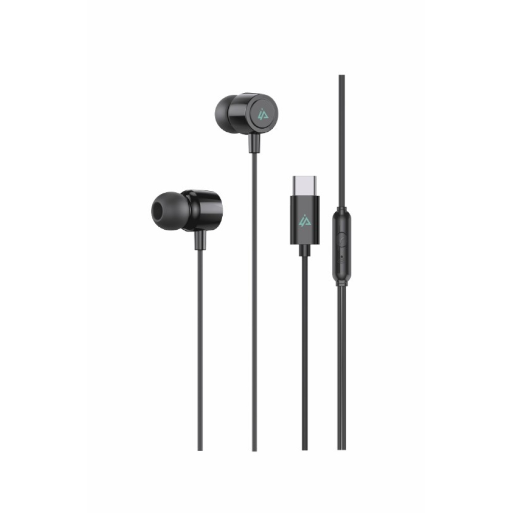 iPEAX vezetékes USB-C fejhallgató - fekete