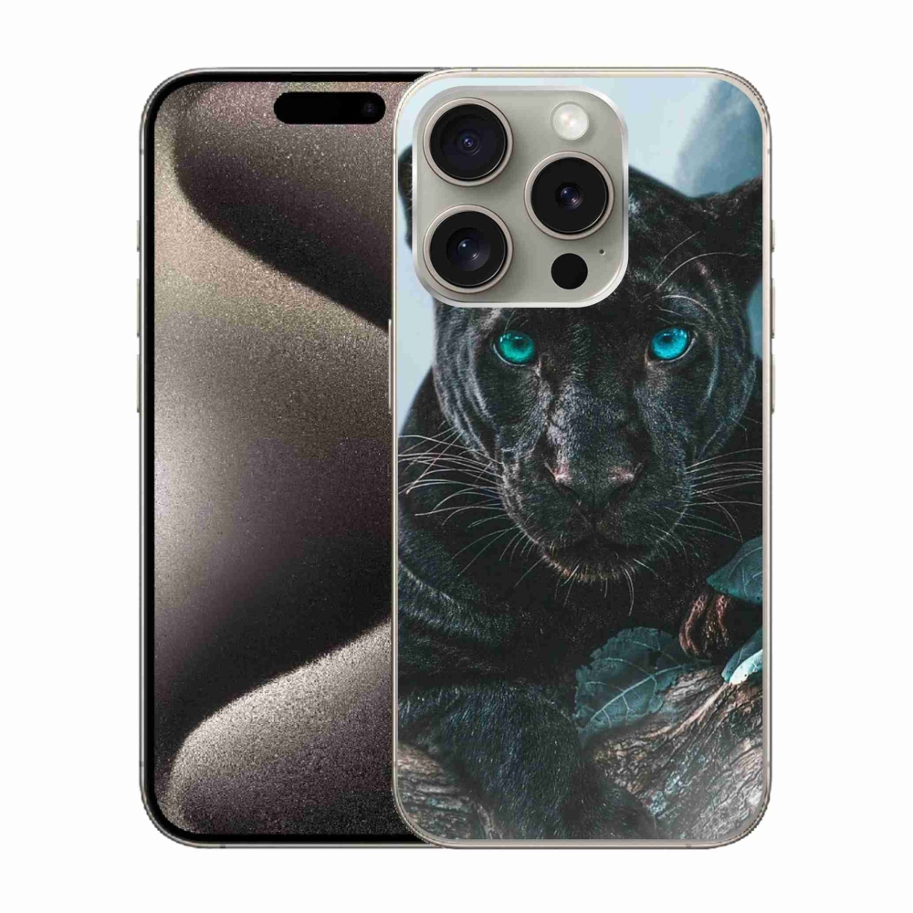 Gél védőhuzat mmCase iPhone 15 Pro készülékhez - fekete párduc
