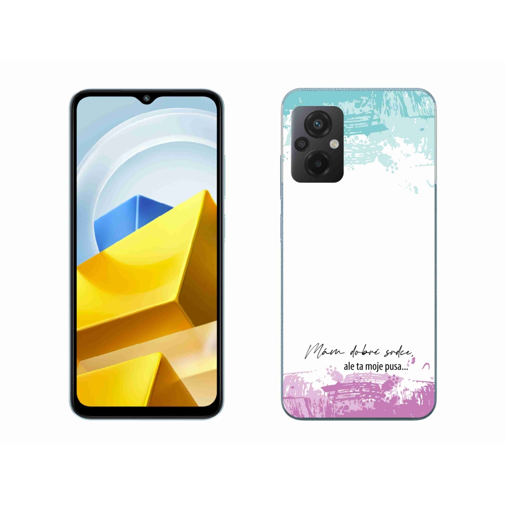 Gél borító mmCase a Xiaomi Poco M5 4G-hez - vicces szöveg 3 fehér háttérrel