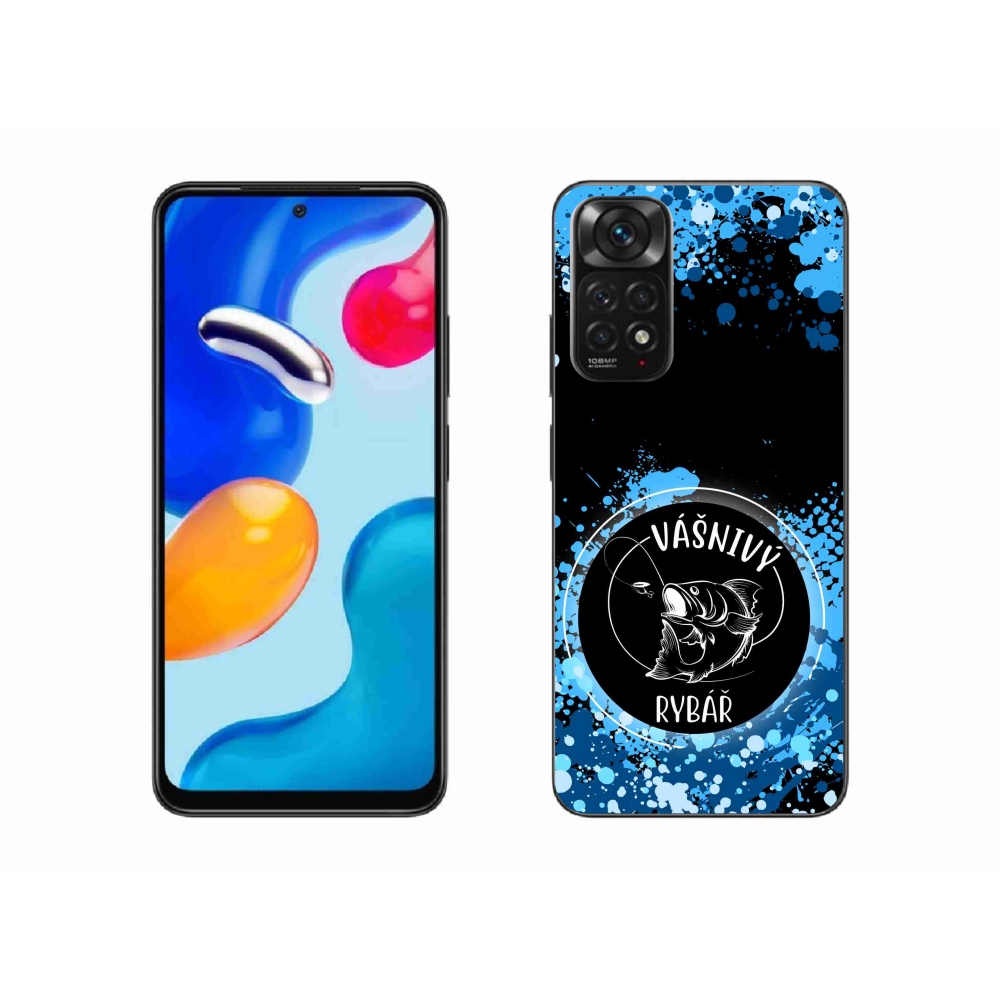 Gél borító mmCase a Xiaomi Redmi Note 11 4G-hez - szenvedélyes halász fekete háttérrel