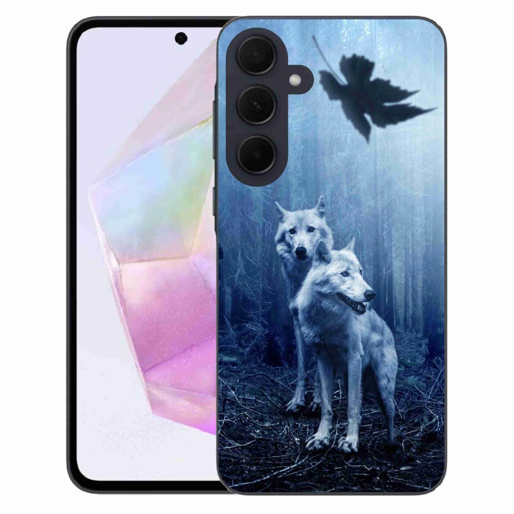 Zselés borítás mmCase Samsung Galaxy A35 5G - farkasok az erdőben