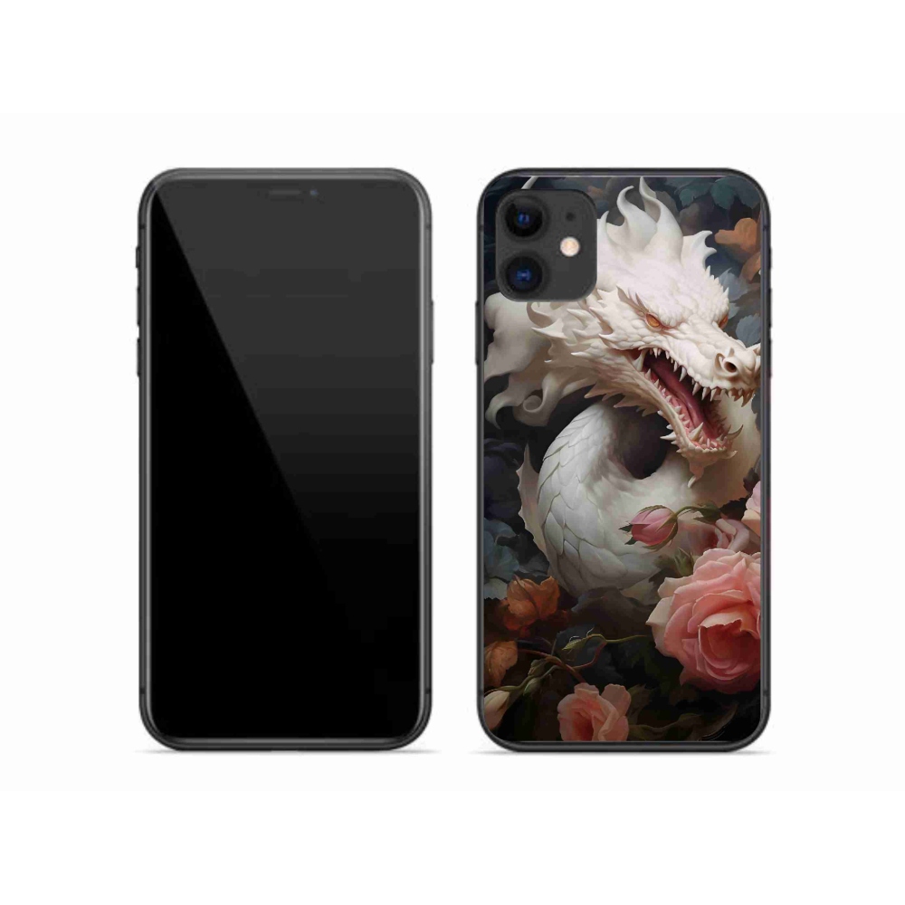 Zselés borítás mmCase iPhone 11 készülékhez - fehér sárkány