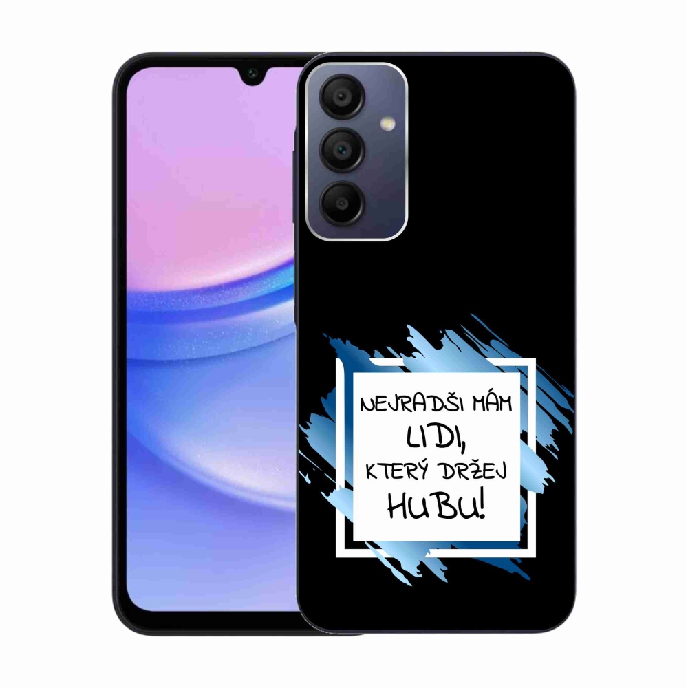 Gél borító mmCase Samsung Galaxy A15 4G/5G - vicces szöveg 7 fekete és fehér háttérrel