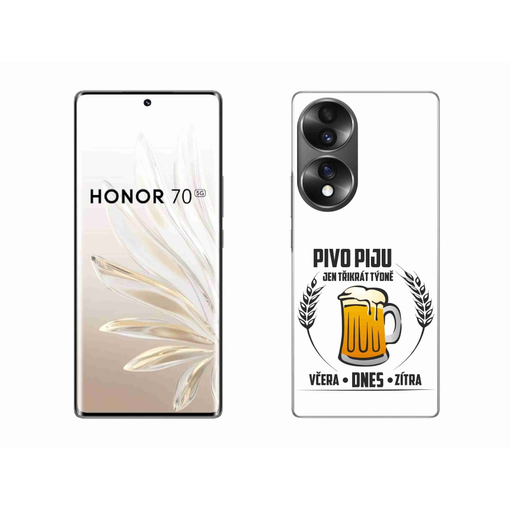 Zselés borító mmCase a Honor 70-hez - sör motívum fehér háttérrel