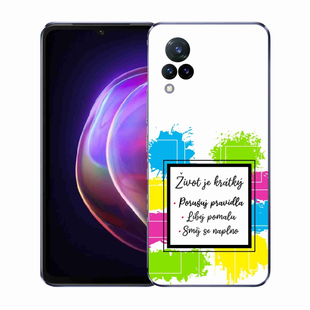 Gél borító mmCase a Vivo V21 4G/5G - idézet 5 fehér háttérrel