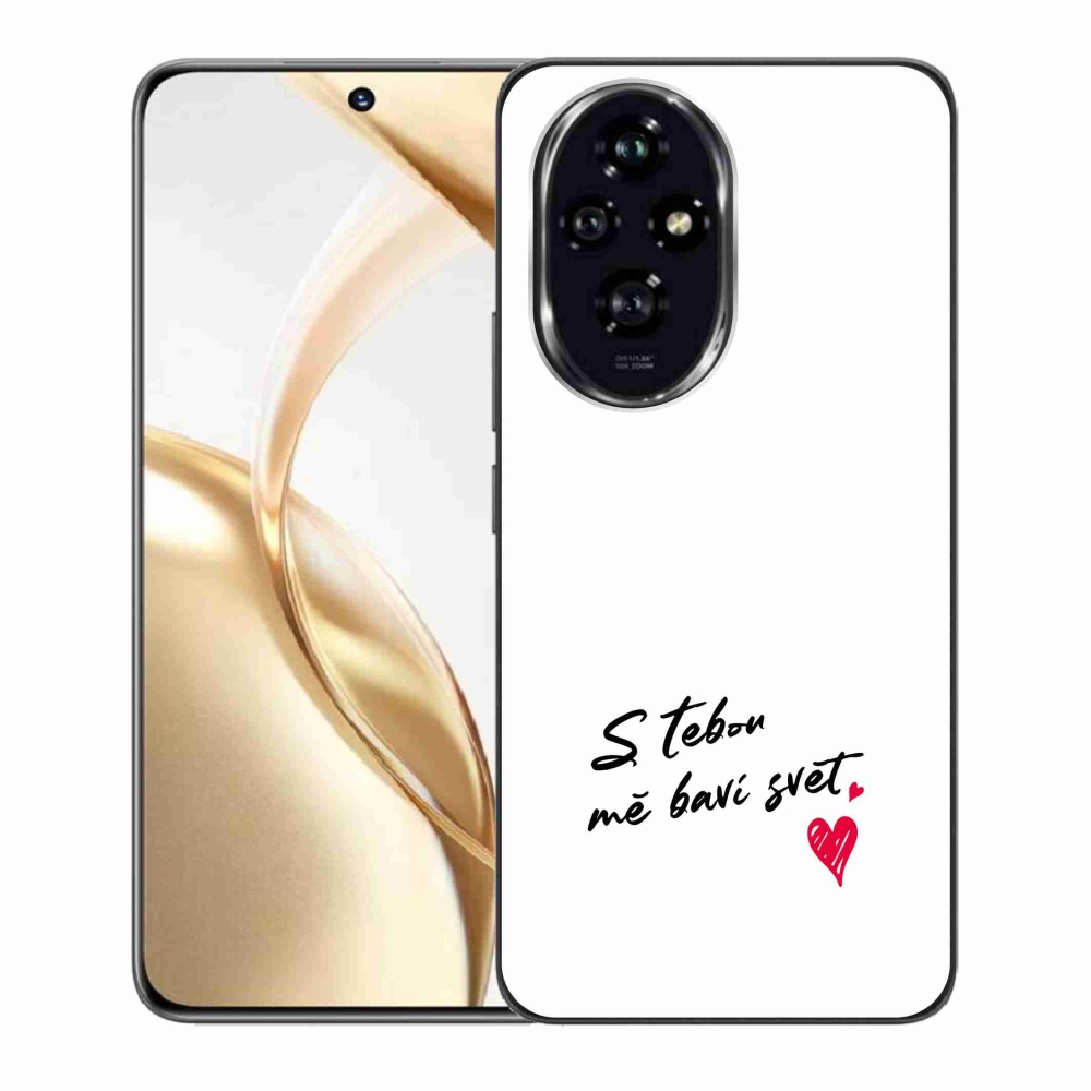 Gél borító mmCase a Honor 200 5G készülékhez - szerelmes szöveg 1 fehér háttér