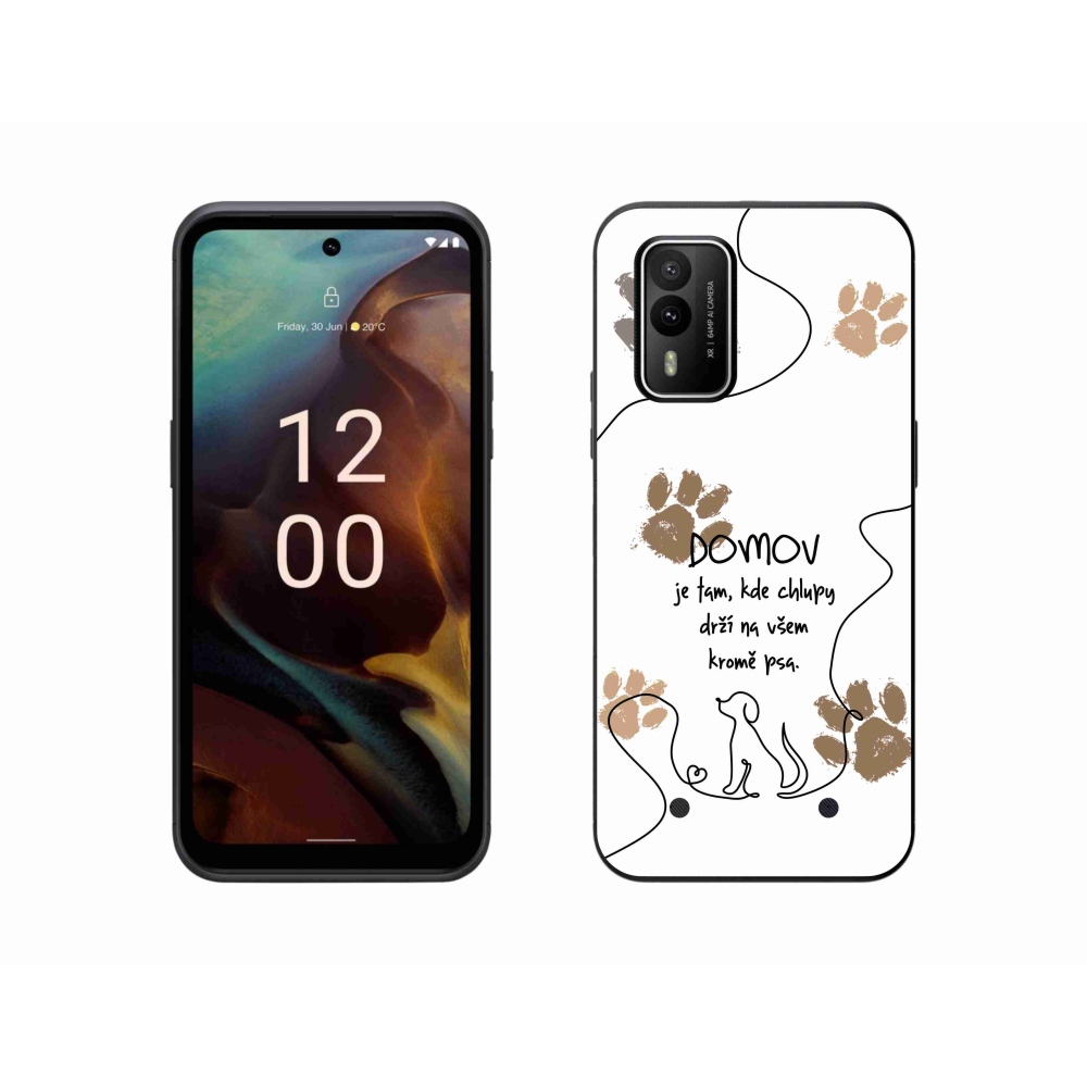 Zselés borító mmCase a Nokia XR21 készülékhez - kutya motívum fehér háttérrel