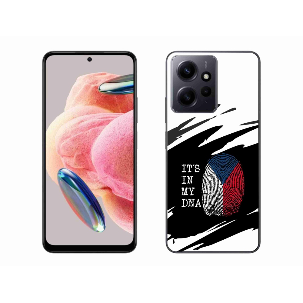 Gél borító mmCase a Xiaomi Redmi Note 12 4G - zászló ujjlenyomat fekete és fehér háttérrel