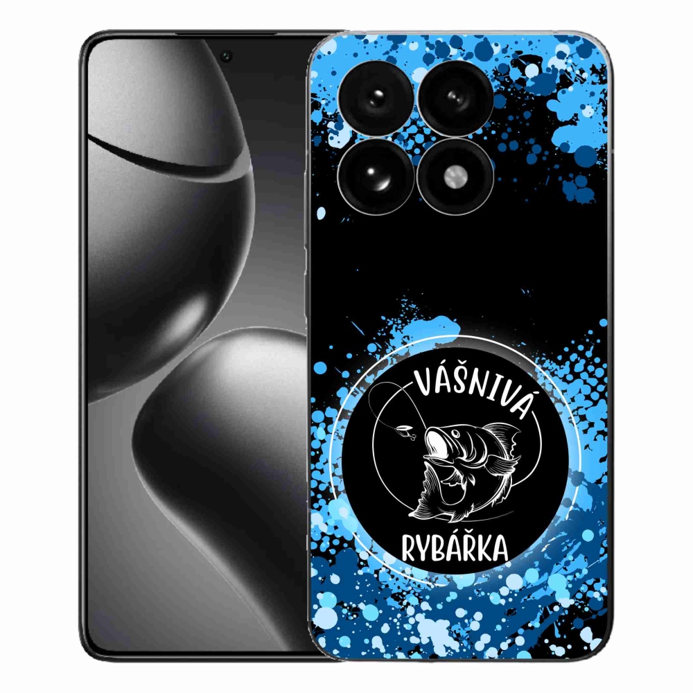 Gél borító mmCase a Xiaomi 15T-hez - szenvedélyes halásznő fekete háttérrel