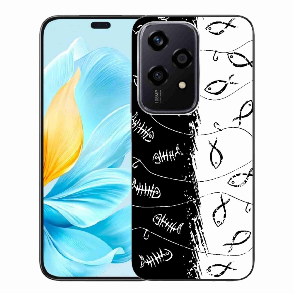 Zselés borítás mmCase a Honor 200 Lite 5G számára - csontvázak és halak