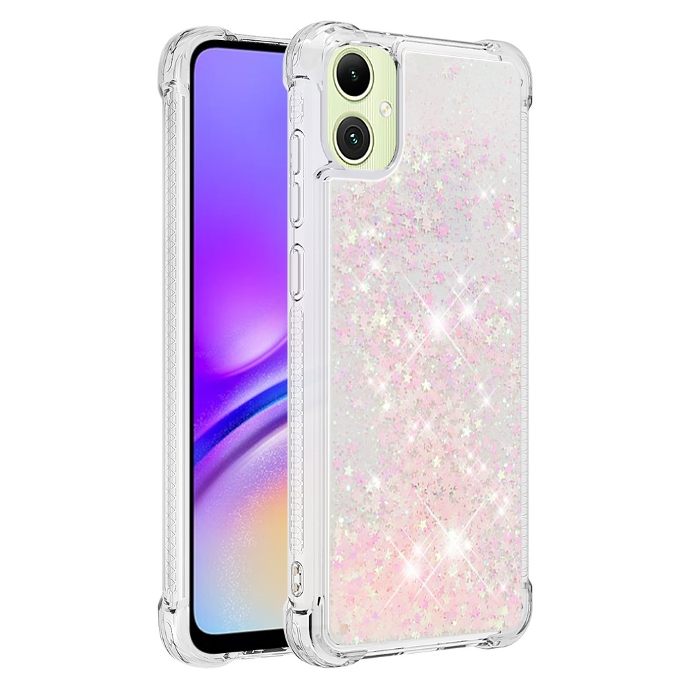 Glitter homokóra zselés tok Samsung Galaxy A06 4G - rózsaszín / csillagok
