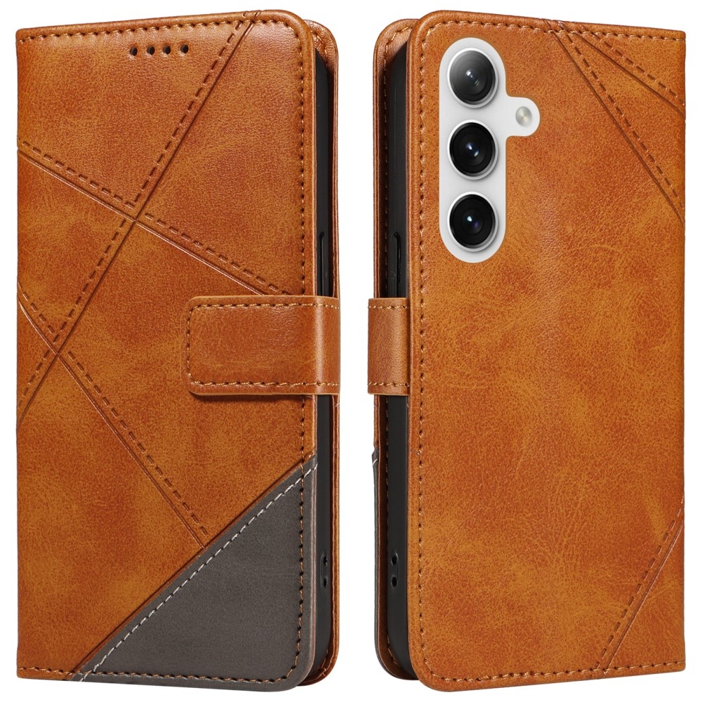 Háromszög alakú könyvtáska Samsung Galaxy S24+/S25+ készülékhez - barna